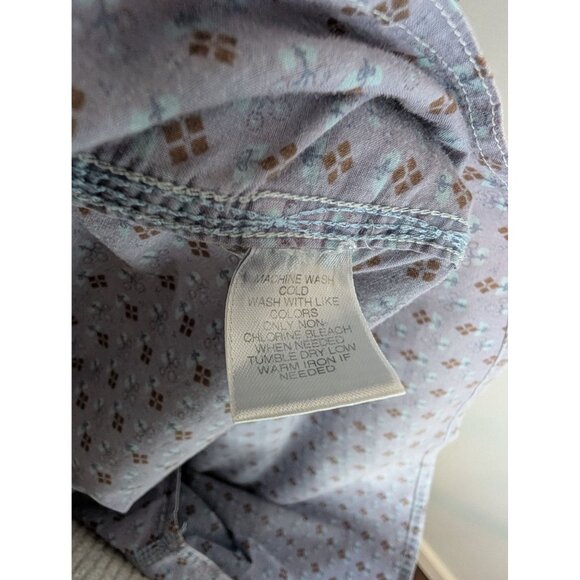 Trevero Purple Gray Floral Western Style Pearl Snap - XL - Picture 10 of 10